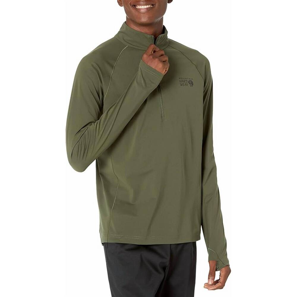 NEW MOUNTAIN HARDWEAR stretch half zip jacket in surplus green